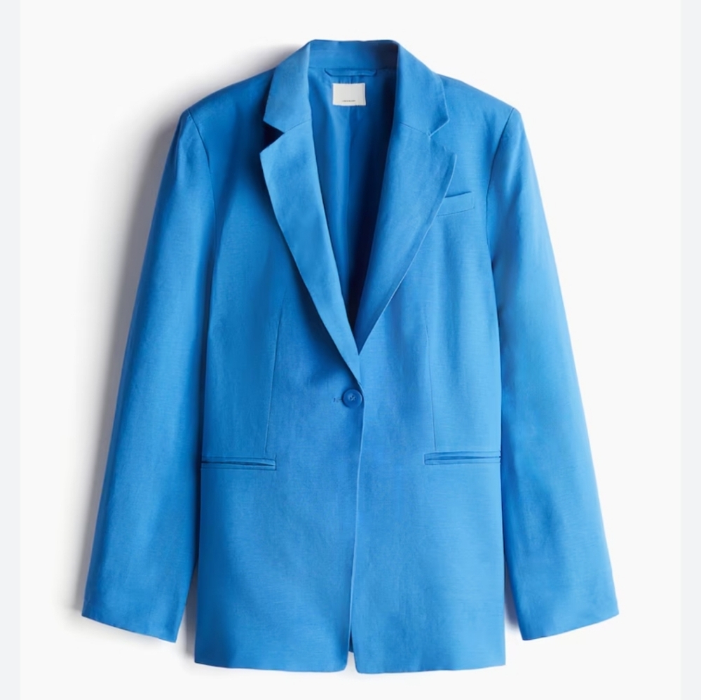 H&M Bright Blue Single-Button Blazer